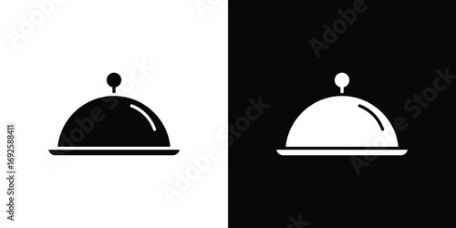 Food tray icon logo. simple graphic symbols