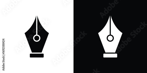 Fountain pen icon logo. simple graphic symbols