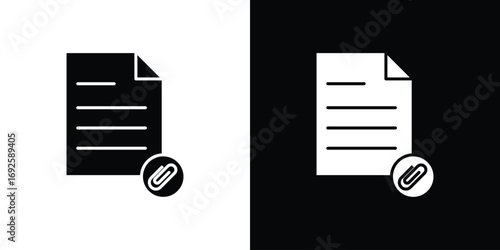 Attach document icon logo. simple graphic symbols