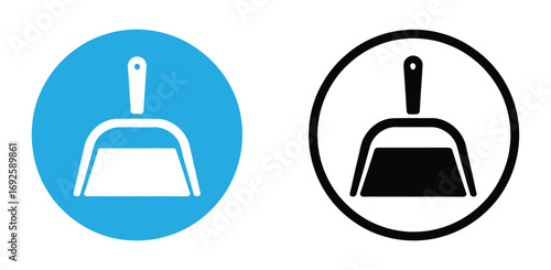  silhouette of dustpan icon isolated on white background, graphic illustration. concept of cleaning tool, household utility, sweep, minimalist design element 