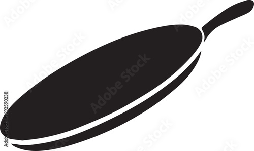 Frying Pan Silhouette Vector — Cookware Icon, Kitchen Utensil Clipart