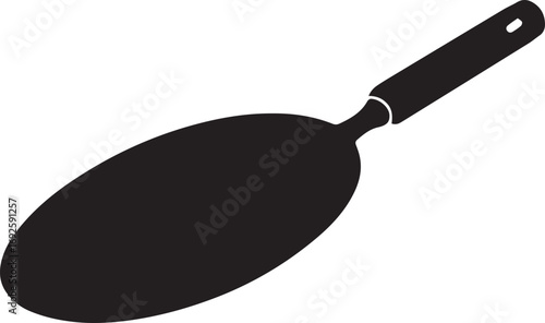 Frying Pan Silhouette Vector — Cookware Icon, Kitchen Utensil Clipart