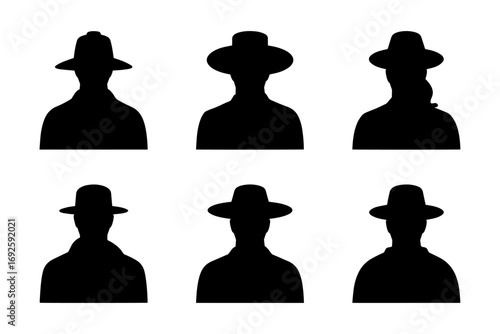 silhouette of man wearing hat