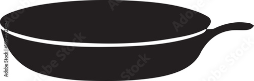 Frying Pan Silhouette Vector — Cookware Icon, Kitchen Utensil Clipart