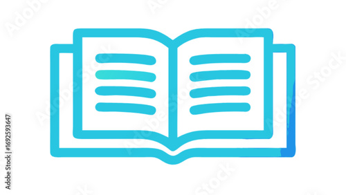 Open book icon reading education learn knowledge library study textbook literature learning vector design