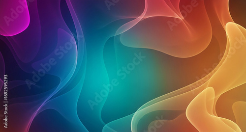 Abstract colorful smoke background with gradient of rainbow colors