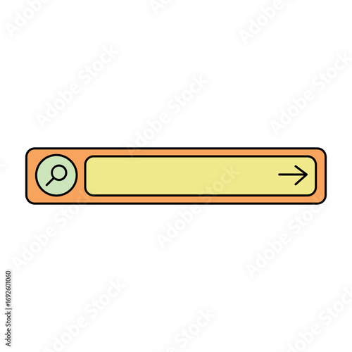 Set of colorful search bar with various shapes, web search bar, search bar. Vector illustration of a search navigator. Element for website interface design.