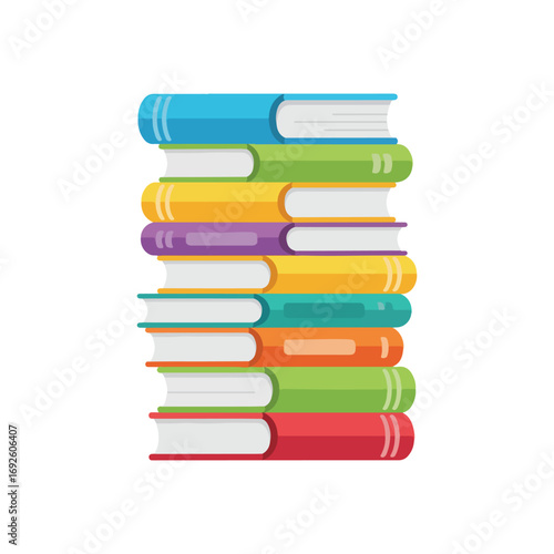 Stack of Colorful Books A Vibrant Illustration of Knowledge and Learning