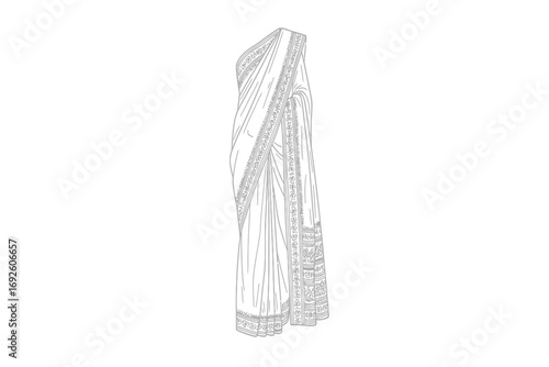 Illustration of two chairs draped in fabric with bows on a white background art
