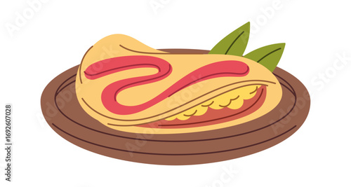 Aesthetic served pancake with filling