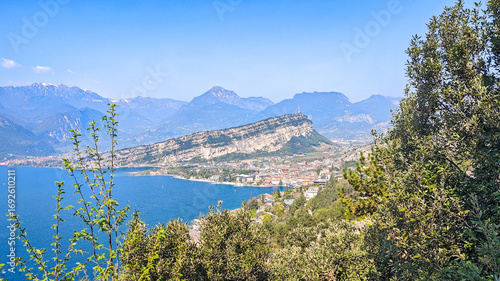 Aerial Panorama of Lake Garda and Riva del Garda from Scenic Road