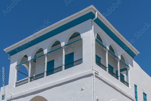 Interesting windows in Acre, Akko, Israel on a sunny day.
