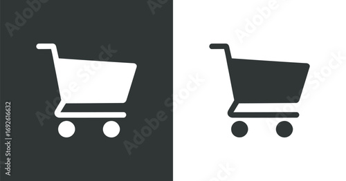 Shopping Cart Icon Vector Set in Black and White for E-commerce, Retail, and Online Store Design