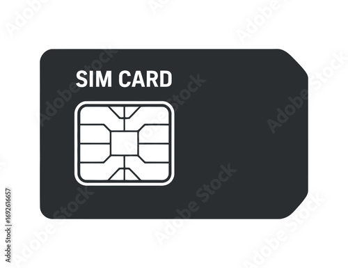 SIM Card Icon Vector Illustration for Mobile, Communication, and Telecommunication Design Projects