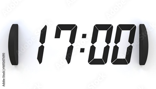 Digital clock displaying 1700 on a white background