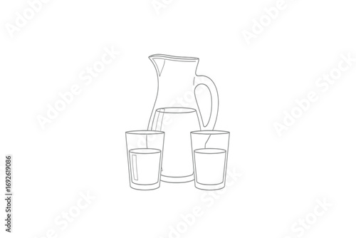 Continuous line drawing of a couple holding hands facing each other on white background