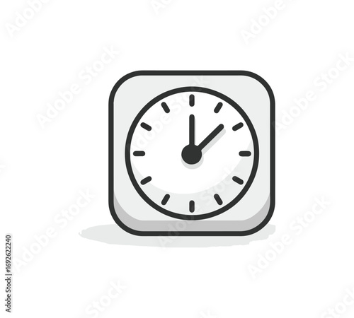 Simple square clock illustration