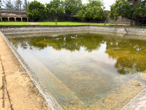 Large water tank inside the Vattakottai Fort which is a majestic fort constructed during the reign of the erstwhile kingdom of Travancore, Kanyakumari district, Tamil Nadu