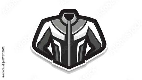 Stylish black and white jacket graphic
