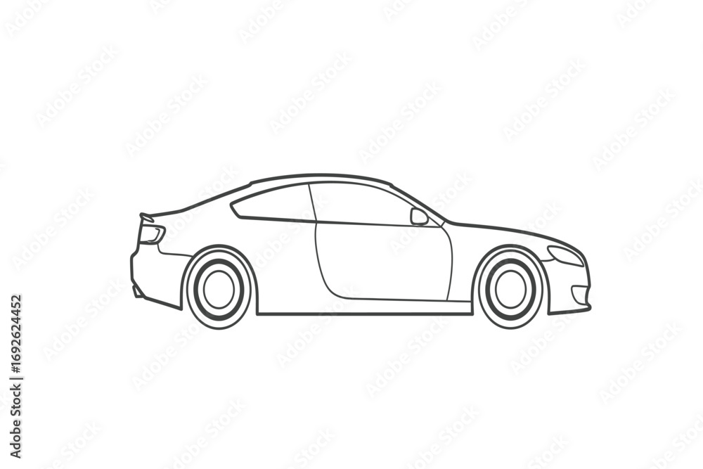 Obraz premium Car line icon, side view