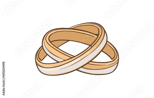 Two intertwined wedding rings