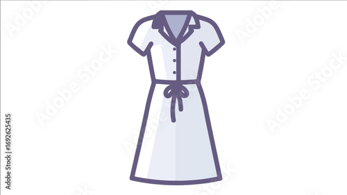 White short sleeved dress illustration