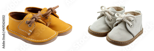Set of a baby shoes isolated on transparent background. 