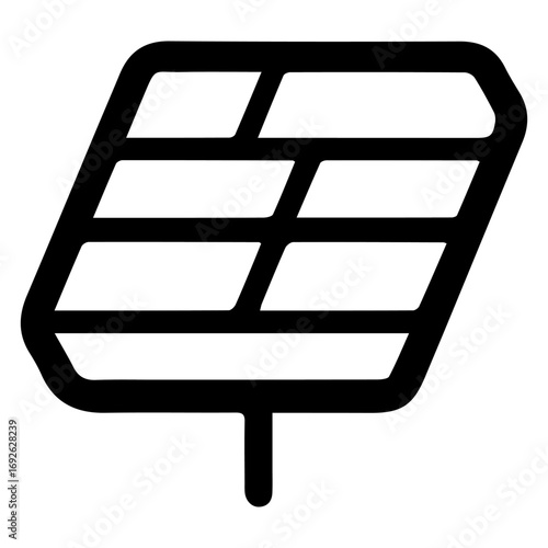 A black and white image of a solar panel. The image is simple and clean, with the focus on the solar panel itself. The black and white color scheme gives the image a timeless and classic feel