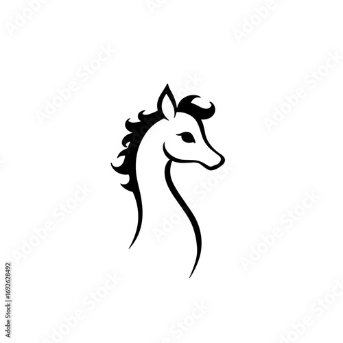 foal. foal simple black and white line art vector logo