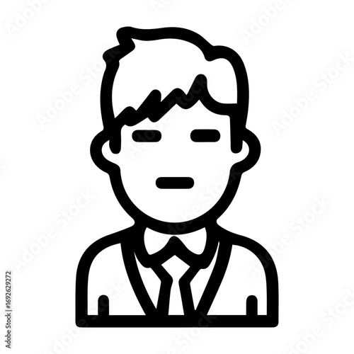 A man wearing a suit and tie with a serious expression on his face. Concept of formality and professionalism