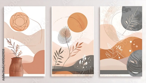Abstract art set, minimalist aesthetic