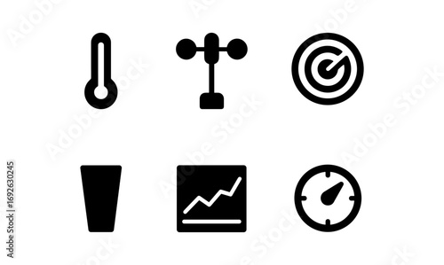 Minimalist weather and data icons set for web and app design