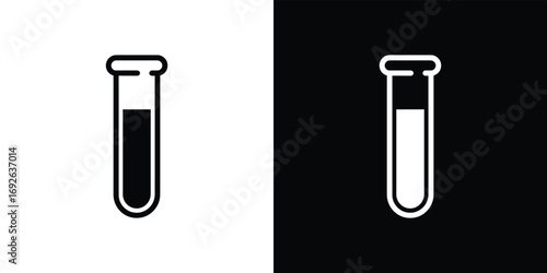 Test Tube Graphic, Lab Equipment Icon, Scientific Beaker, Outline, Chemical Container