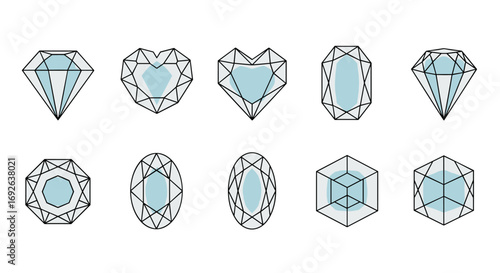 Collection of beautifully cut gemstones displaying various facet patterns for jewelry design inspiration