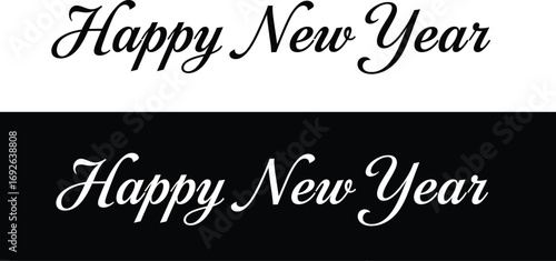 Elegant happy new year wishes in black and white for festive season greetings