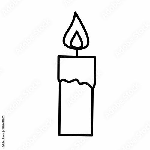 Burning candle with melting wax