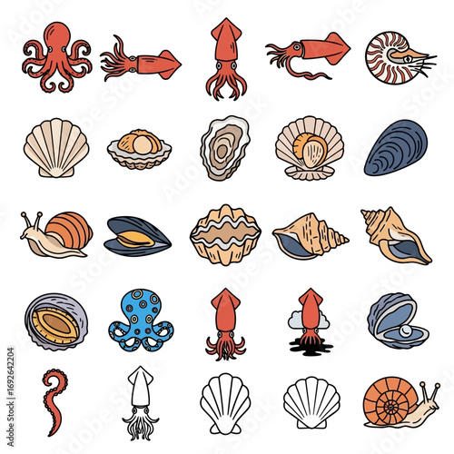 Monochrome icon collection of diverse occupations, representing a variety of career paths and employment opportunities