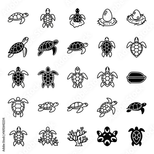 Monochrome icon collection of diverse occupations, representing a variety of career paths and employment opportunities