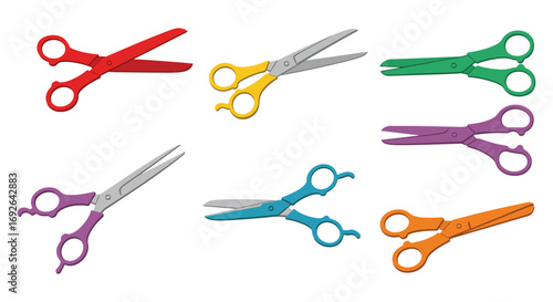 colorful scissors arranged neatly in various vibrant hues