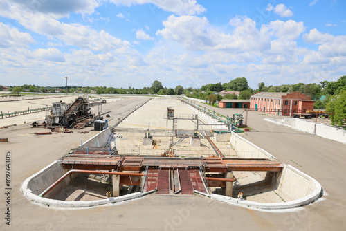  cleaning and loading sugar beet harvest, transport of beet to the sugar factory with modern trucks. agriculture of the Czech Republic a