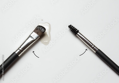 Wallpaper Mural a makeup brush and eyebrow pencil side by side comparison Torontodigital.ca