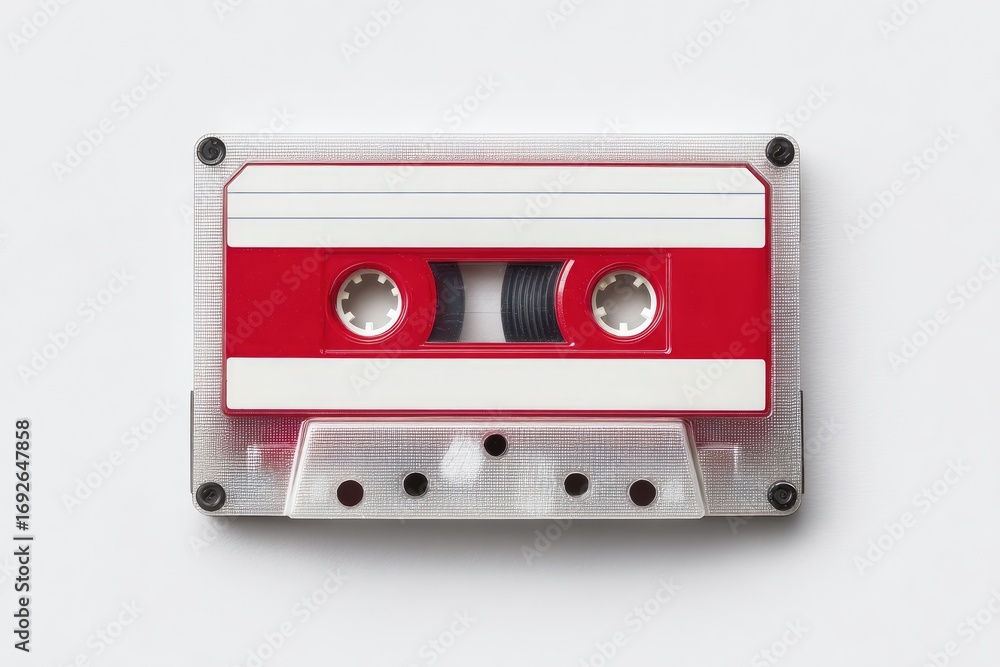 Obraz premium Top-down view of a cassette tape