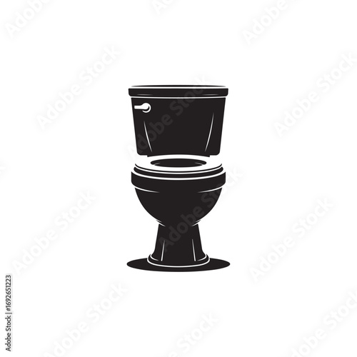 Toilet Bowl Black and White Vector
