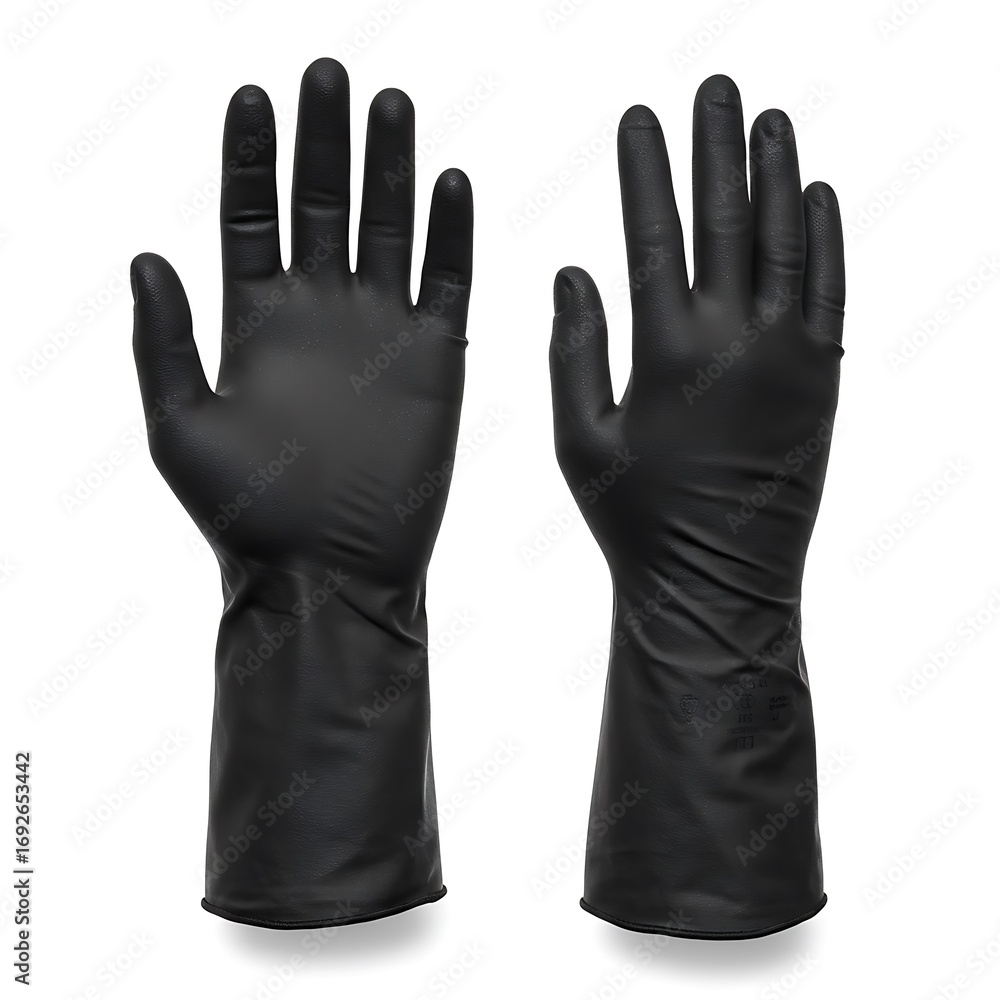 Obraz premium pair of gloves for student use, touchscreen compatible, isolated on white background
