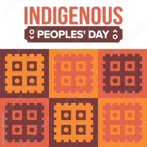 Indigenous Peoples' Day. Native American Day. American Indian culture. Heritage Month. Celebrate annual in United States. Tradition pattern. Poster, card, banner and background. Vector illustration