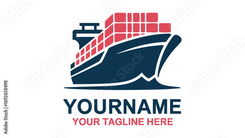 Transport Logo Design, Ship Transport Logo Design 