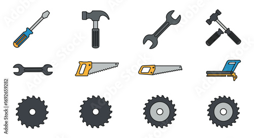 a collection of various tools and mechanical components