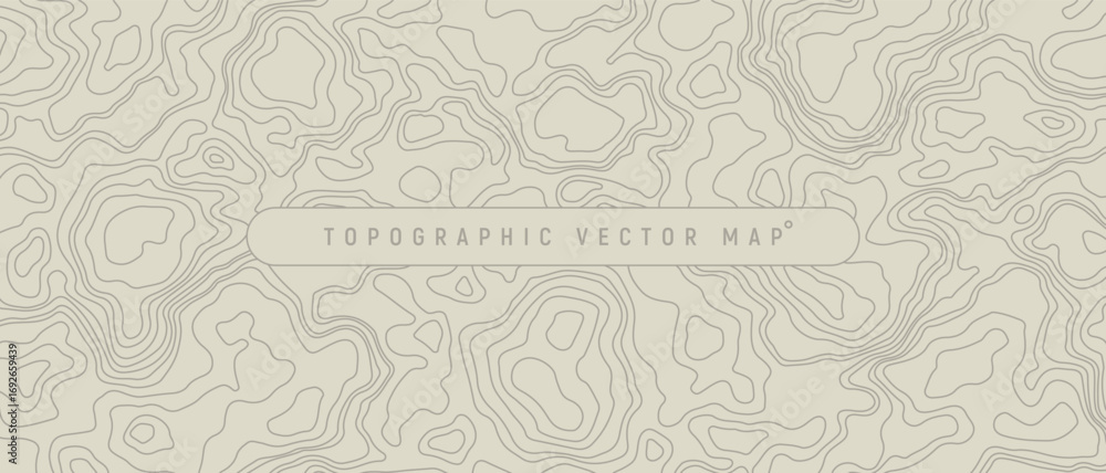 Fototapeta premium Minimal Topographic Map Lines Vector Background Illustration.