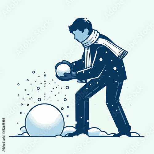 illustration of someone making a snowball