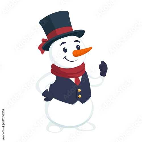 vector illustration of snowman, discount ticket design